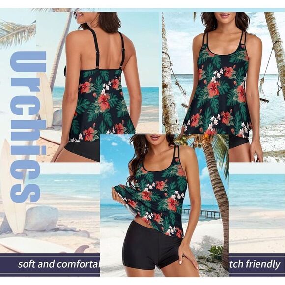 NEW Tankini Swimsuits Flowy Swimwear Bathing Suit TOP ONLY 2X - Picture 5 of 5